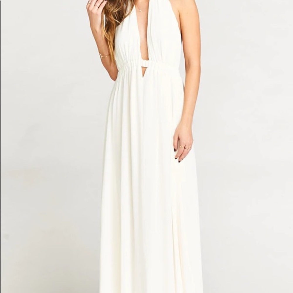 Show Me Your MuMu white Halter Maxi Dress